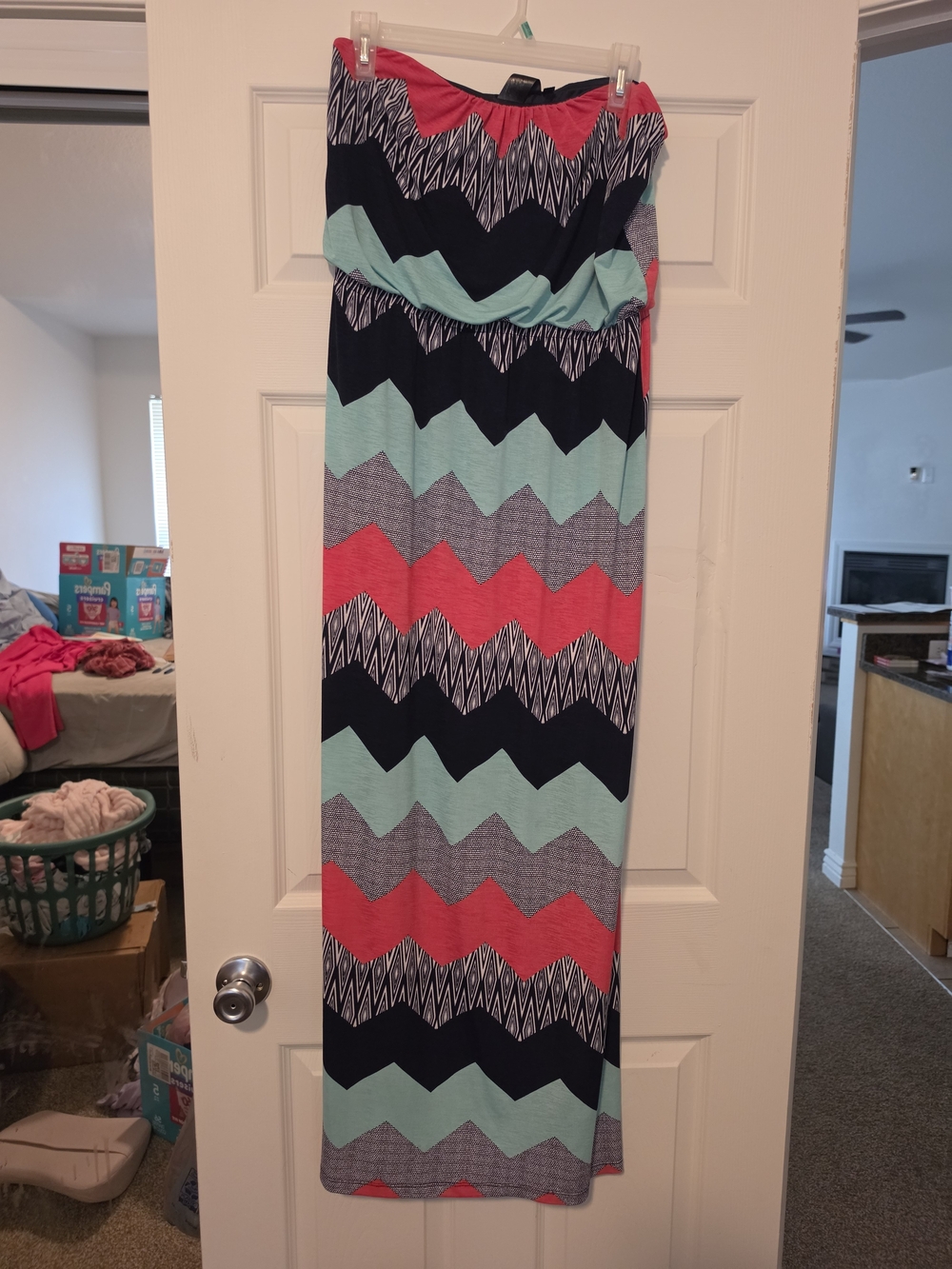 trixxi chevron maxi dress size large
